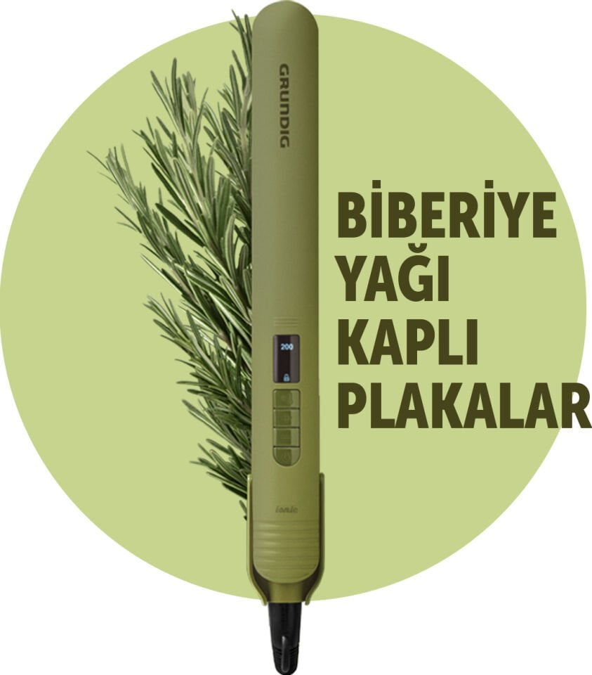 Grundig HS 7031 Botanika Biberiye Yağı Kaplı Plakalı İyonik Saç Düzleştirici