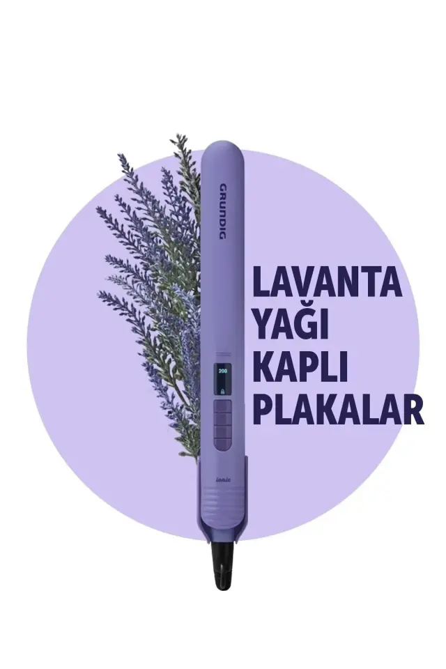 Grundig HS 7032 Botanika Lavanta Yağı Kaplı Plakalı İyonik Saç Düzleştirici
