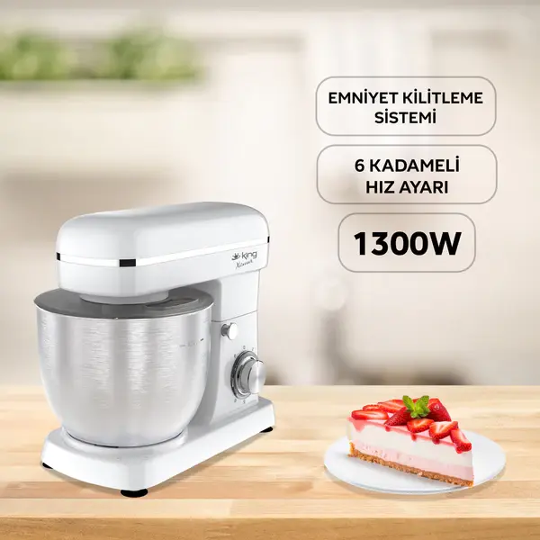 KİNG KSM3990 Xamir Stand Mikser - Beyaz