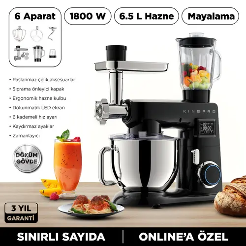 KINGPRO KSM4001 Damboo Mutfak Şefi-Siyah